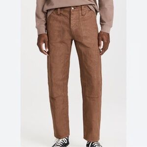 Men's Relaxed Straight Workwear Pants in  Brown by MADEWELL, Size 32 x 32